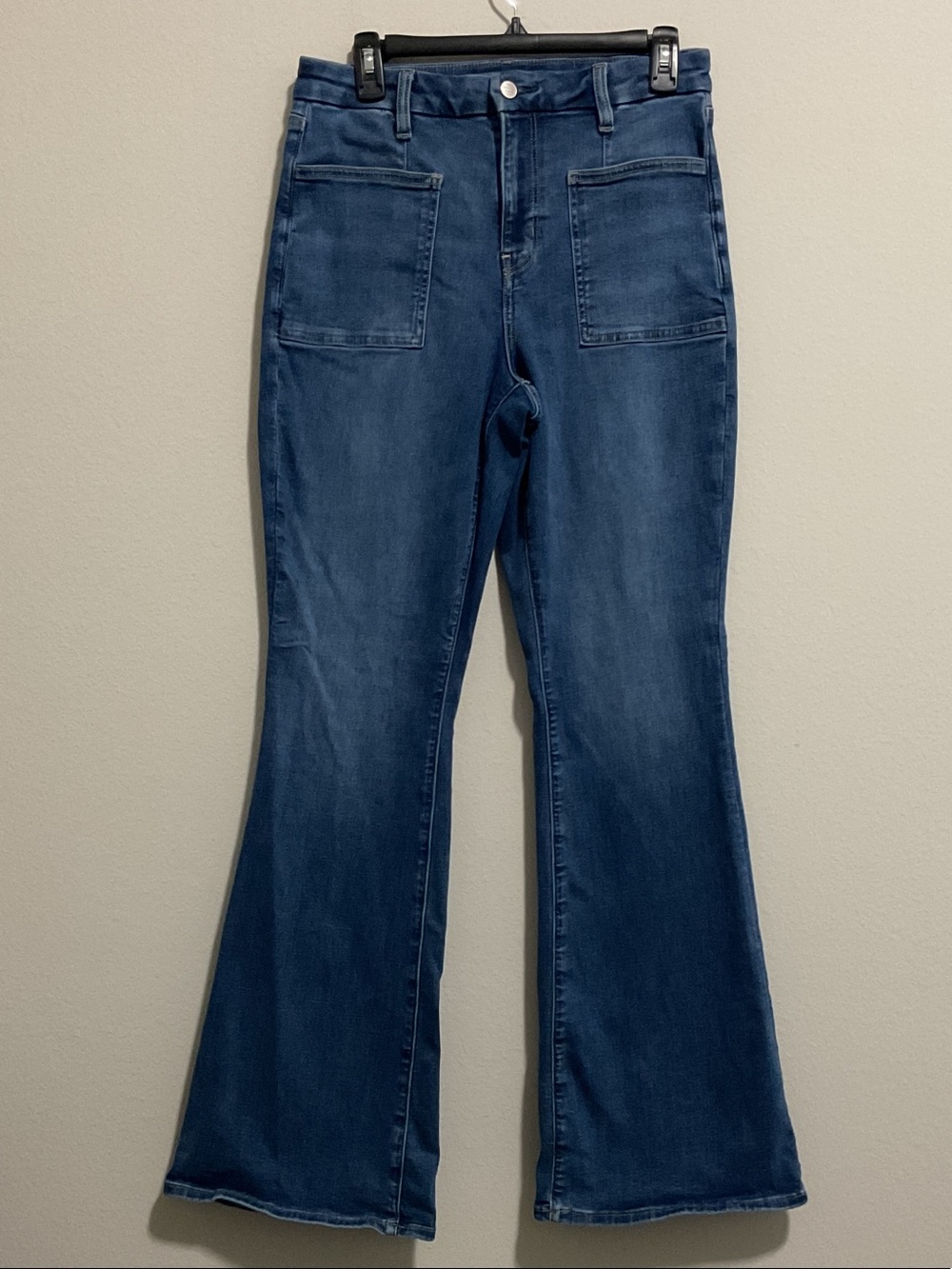 American Eagle Outfitters Dark Blue High-Rise Wide Leg Jeans